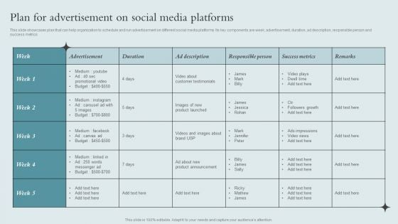 Brand Awareness Strategy Plan For Advertisement On Social Media Platforms Graphics PDF Brand Awareness Strategy Plan For Advertisement On Social Media Platforms Graphics PDF