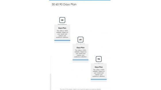 Brand Building And Promotion Proposal 30 60 90 Days Plan One Pager Sample Example Document