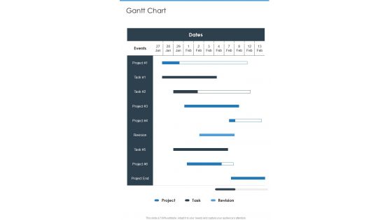 Brand Building And Promotion Proposal Gantt Chart One Pager Sample Example Document