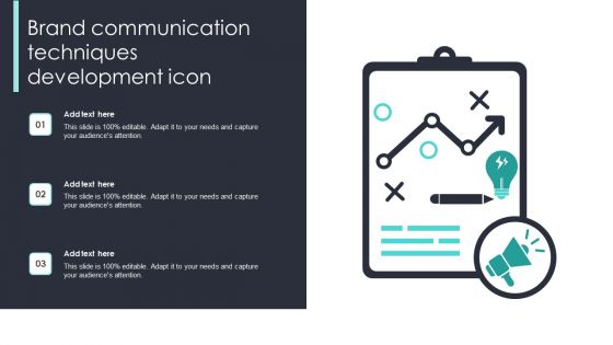 Brand Communication Techniques Development Icon Elements PDF