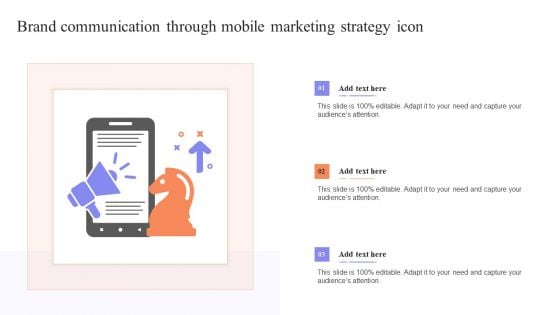 Brand Communication Through Mobile Marketing Strategy Icon Structure PDF
