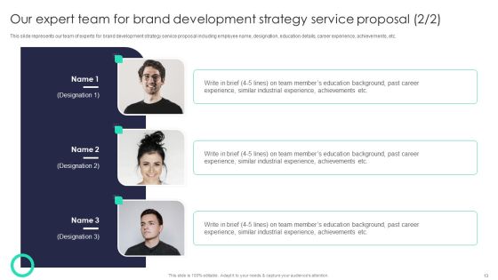 Brand Development Strategy Service Proposal Ppt PowerPoint Presentation Complete Deck With Slides Slide13