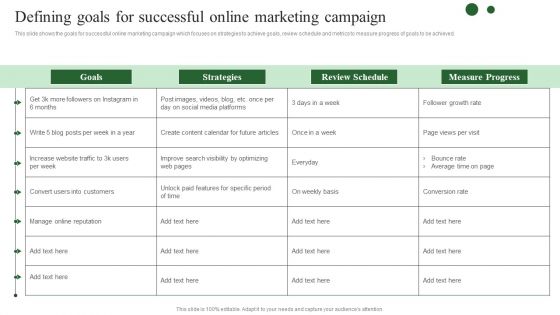 Brand Development Techniques To Increase Revenues Defining Goals Successful Online Marketing Structure PDF