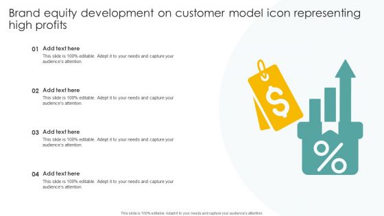 Brand Equity Development On Customer Model Icon Representing High Profits Graphics PDF