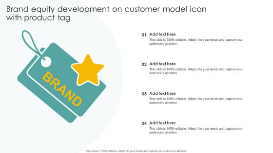 Brand Equity Development On Customer Model Icon With Product Tag Rules PDF