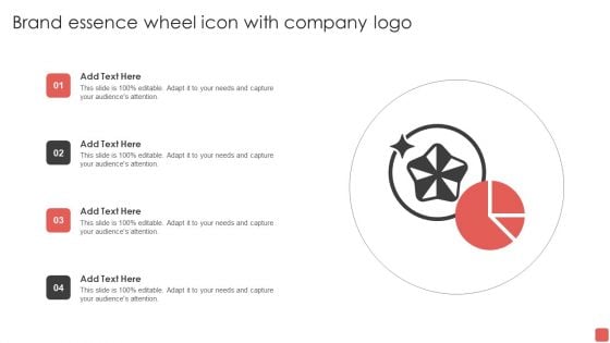 Brand Essence Wheel Icon With Company Logo Demonstration PDF