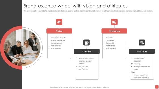 Brand Essence Wheel With Vision And Attributes Inspiration PDF