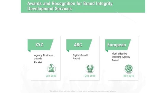 Brand Identification Designing Proposal Awards And Recognition For Brand Integrity Development Services Elements PDF Brand Identification Designing Proposal Awards And Recognition For Brand Integrity Development Services Elements PDF