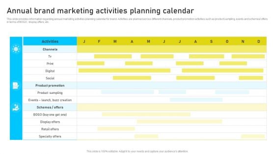 Brand Identity Management Toolkit Annual Brand Marketing Activities Planning Calendar Themes PDF