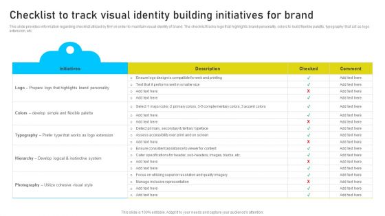 Brand Identity Management Toolkit Checklist To Track Visual Identity Building Initiatives Introduction PDF