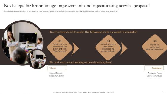 Brand Image Improvement And Repositioning Service Proposal Ppt PowerPoint Presentation Complete Deck With Slides