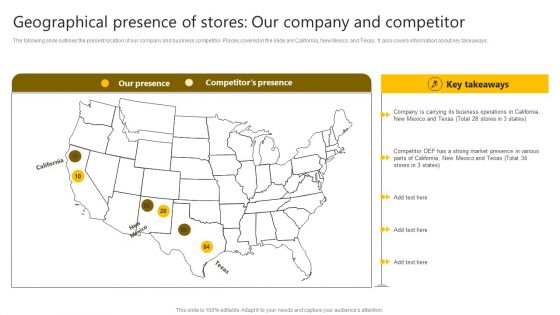 Brand Improvement Techniques To Build Consumer Loyalty Geographical Presence Stores Our Company Competitor Graphics PDF Brand Improvement Techniques To Build Consumer Loyalty Geographical Presence Stores Our Company Competitor Graphics PDF