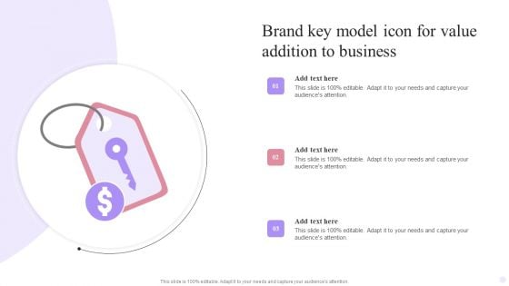 Brand Key Model Icon For Value Addition To Business Mockup PDF