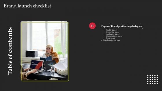 Brand Launch Checklist Table Of Contents Ppt Layouts Picture PDF Brand Launch Checklist Table Of Contents Ppt Layouts Picture PDF