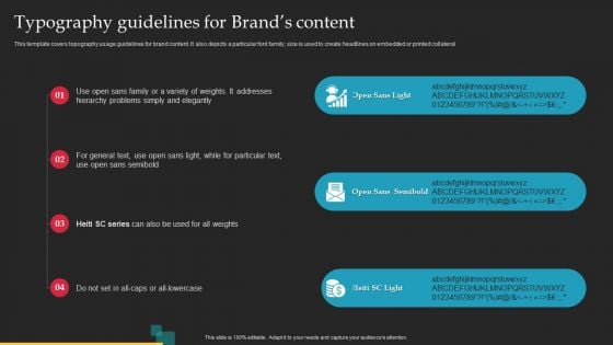 Brand Launch Checklist Typography Guidelines For Brands Content Information PDF