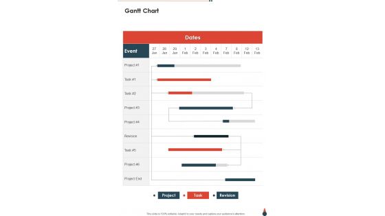 Brand Launch Event Proposal Gantt Chart One Pager Sample Example Document