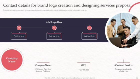 Brand Logo Creation And Designing Services Proposal Ppt PowerPoint Presentation Complete Deck With Slides