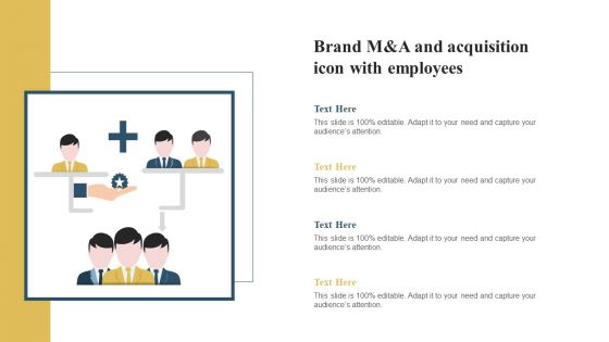 Brand M And A And Acquisition Icon With Employees Sample PDF