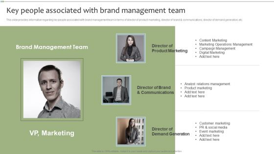 Brand Maintenance Toolkit Key People Associated With Brand Management Team Download PDF