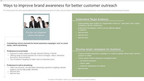 Brand Maintenance Toolkit Ways To Improve Brand Awareness For Better Customer Outreach Structure PDF
