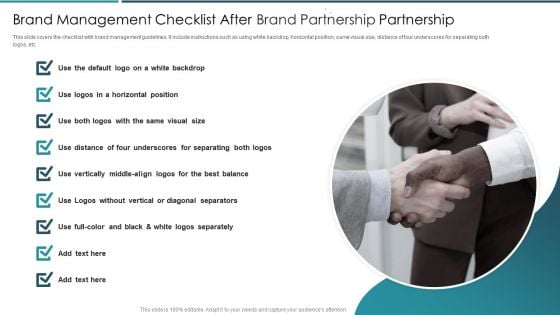 Brand Management Checklist After Brand Partnership Partnership Formats PDF