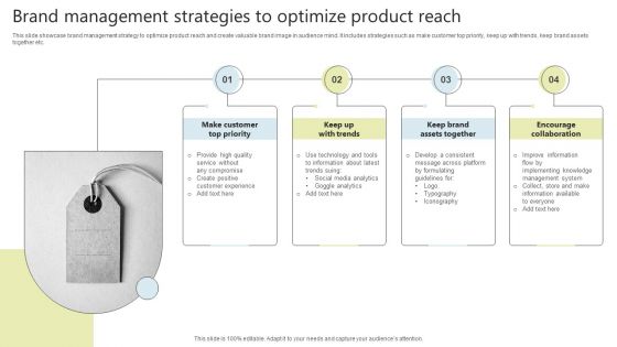 Brand Management Strategies To Optimize Product Reach Inspiration PDF