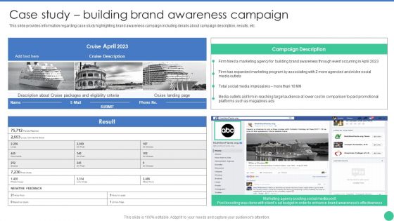 Brand Management To Enhance Case Study Building Brand Awareness Campaign Clipart PDF
