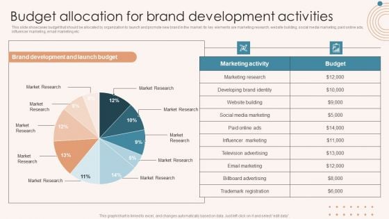 Brand Marketing Strategy Budget Allocation For Brand Development Activities Information PDF