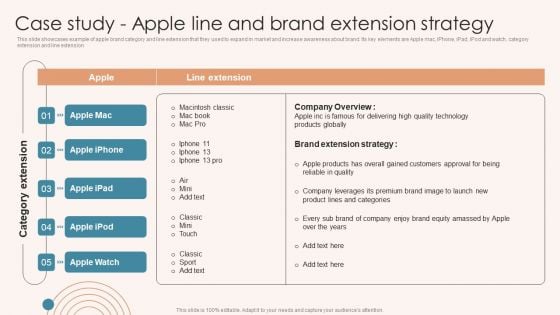 Brand Marketing Strategy Case Study Apple Line And Brand Extension Strategy Designs PDF