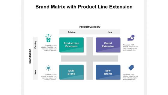 Brand Matrix With Product Line Extension Ppt PowerPoint Presentation File Background Designs PDF