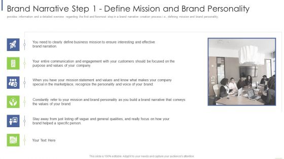 Brand Narrative Step 1 Define Mission And Brand Personality Portrait PDF