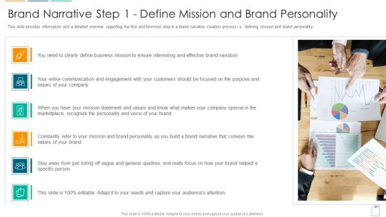 Brand Narrative Step 1 Define Mission And Brand Personality Ppt Ideas Guidelines Pdf