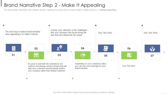 Brand Narrative Step 2 Make It Appealing Ppt Ideas Background Image PDF