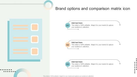 Brand Options And Comparison Matrix Icon Structure PDF