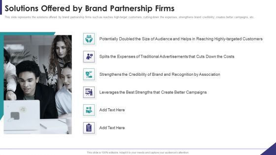 Brand Partnership Investor Solutions Offered By Brand Partnership Firms Elements PDF