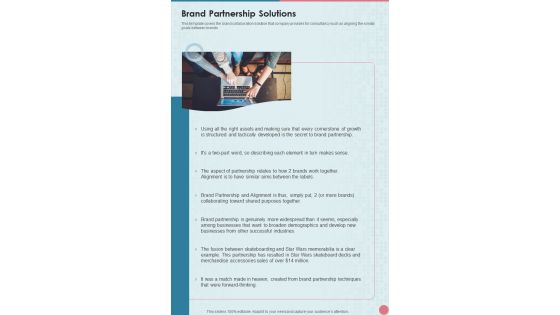 Brand Partnership Service Proposal Brand Partnership Solutions One Pager Sample Example Document Brand Partnership Service Proposal Brand Partnership Solutions One Pager Sample Example Document