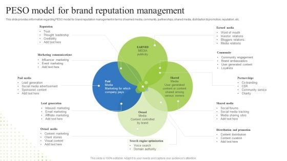Brand Personality Improvement To Increase Profits Peso Model For Brand Reputation Management Sample PDF