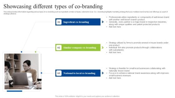 Brand Personality Improvement To Increase Profits Showcasing Different Types Of Co Branding Sample PDF