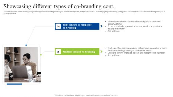 Brand Personality Improvement To Increase Profits Showcasing Different Types Of Co Branding Sample PDF