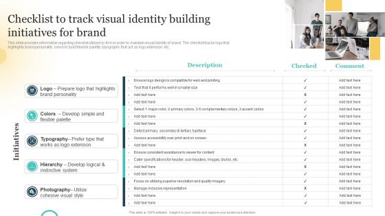 Brand Plan Toolkit For Marketers Checklist To Track Visual Identity Building Initiatives For Brand Portrait PDF