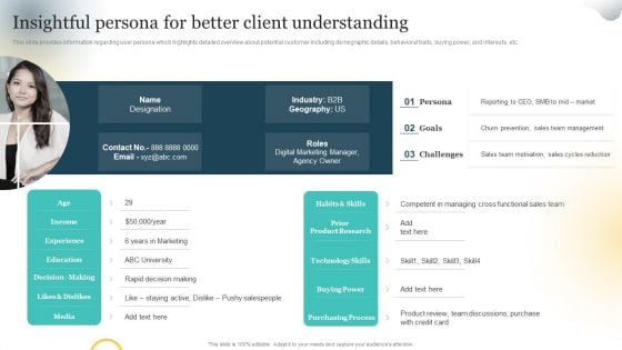 Brand Plan Toolkit For Marketers Insightful Persona For Better Client Understanding Rules PDF