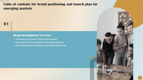 Brand Positioning And Launch Plan For Emerging Markets Table Of Contents Topics PDF