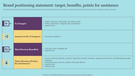 Brand Positioning Statement Target Benefits Points For Assistance Rules PDF