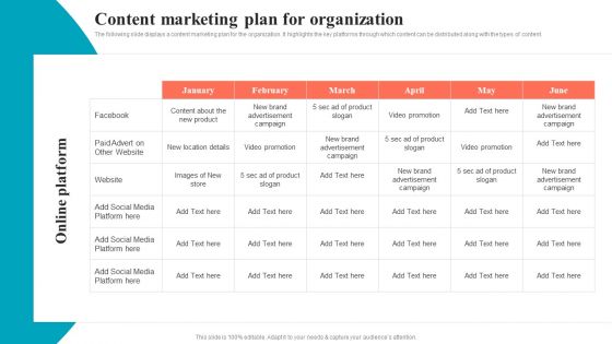 Brand Positioning Through Successful Content Marketing Plan For Organization Designs PDF