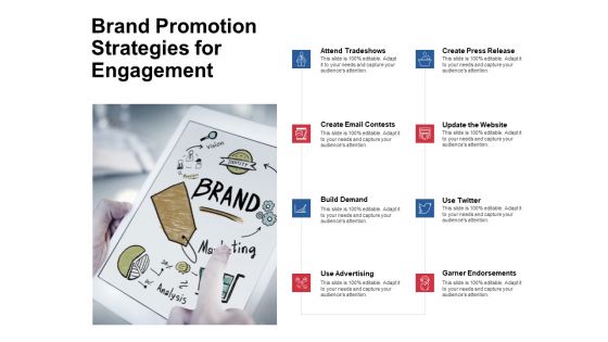 Brand Promotion Strategies For Engagement Ppt PowerPoint Presentation Outline Slides