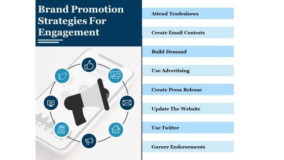 Brand Promotion Strategies For Engagement Ppt PowerPoint Presentation Styles Show