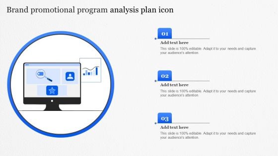 Brand Promotional Program Analysis Plan Icon Infographics PDF