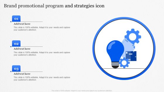 Brand Promotional Program And Strategies Icon Pictures PDF
