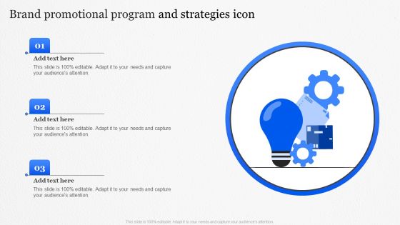 Brand Promotional Program And Strategies Icon Pictures PDF