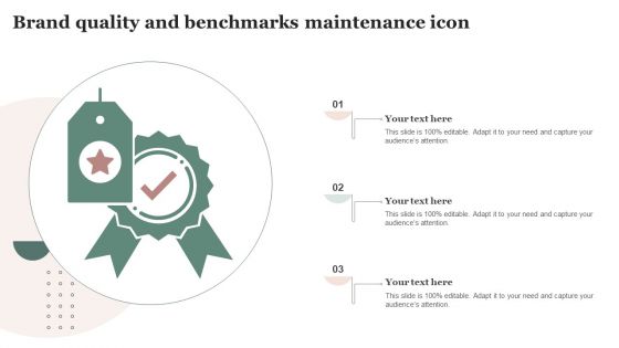 Brand Quality And Benchmarks Maintenance Icon Brochure PDF